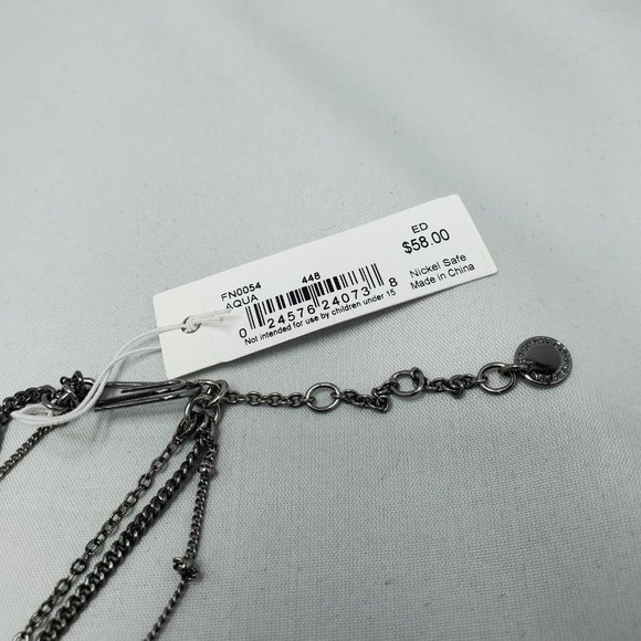 French Connection Layered Choker Necklace 11 (Aqua) Necklace - Picture 6 of 8